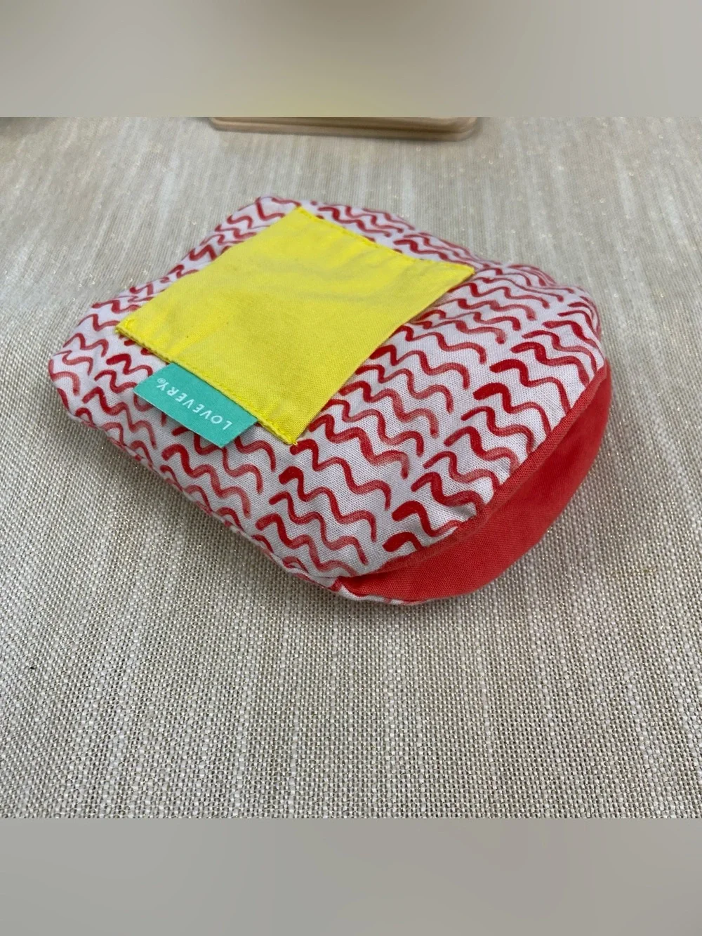 Lovevery Bundle Wooden Book Sensory Pouch Squeaker Link & Crinkle Bag